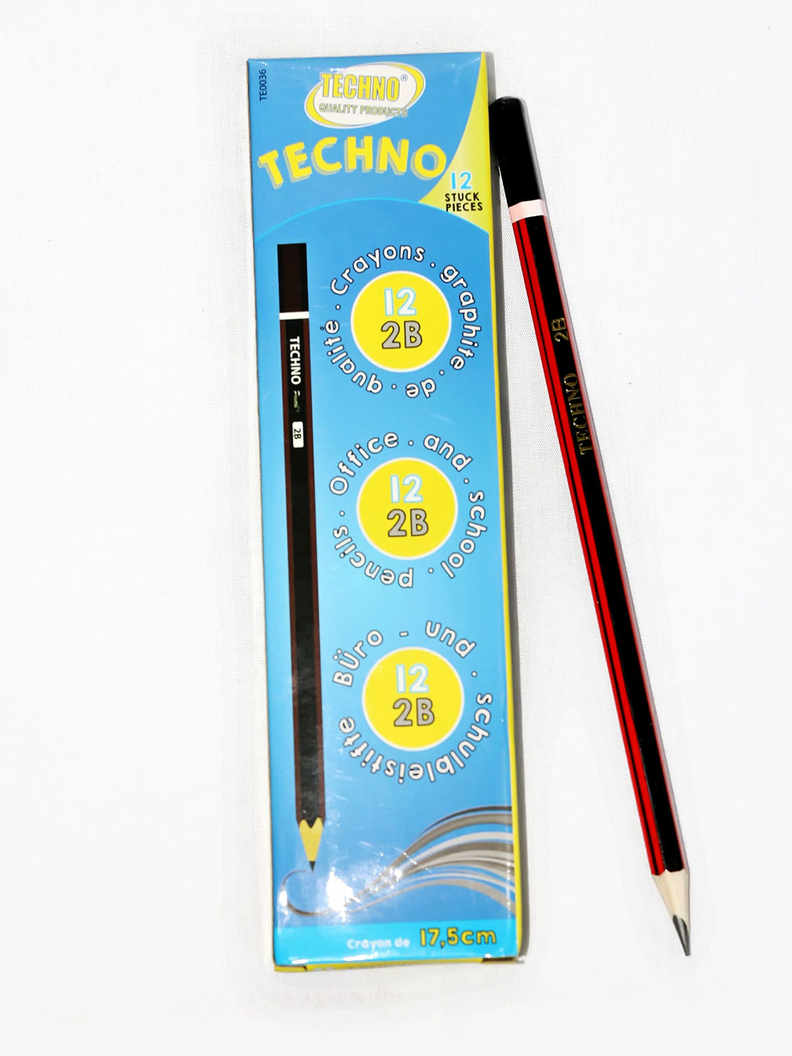 Crayon à papier TECHNO 2B – Paquet de 12 - Fourniture de bureau