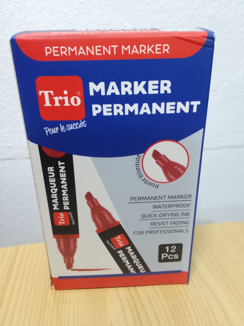Marqueur permanent Trio - Rouge - Paquet de 12