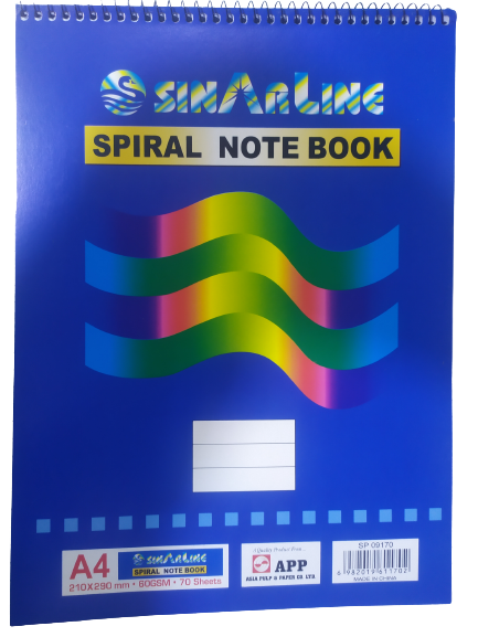 Carnet de notes en spirale de 80 feuilles Ligne horizontale