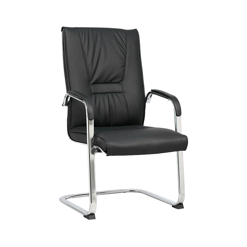 Chaise de Conférence Executive à Pieds Arche Chromés en Cuir Synthétique – Image 2