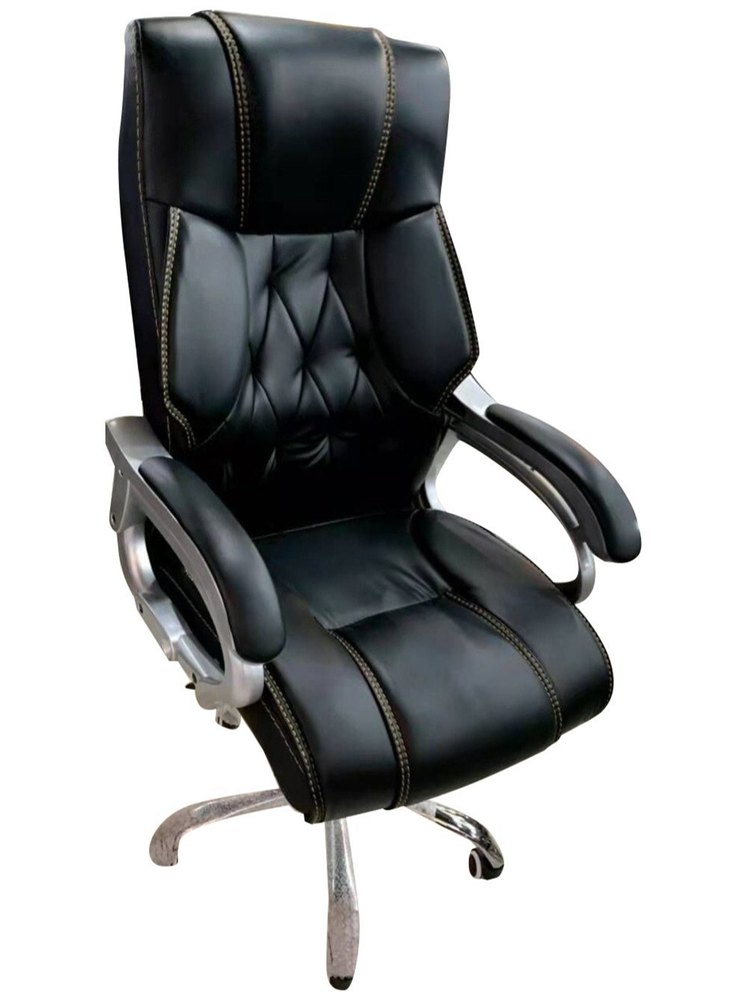 Fauteuil de Direction Royal Haut Dossier en Simili Cuir Noir – Image 2