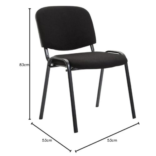 Chaise Visiteur Empilable avec Assise Rembourrée et Pieds en Métal Robuste – Image 2